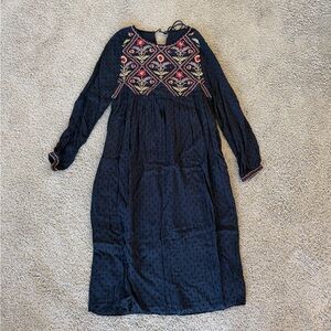 Embroidered Black Maxi Dress